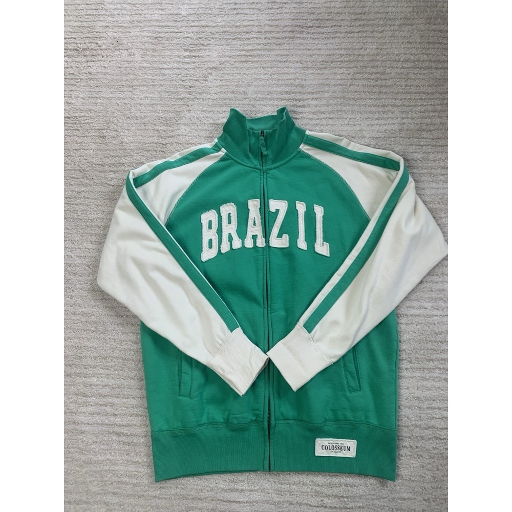 Vintage Y2K Colosseum Athletics Brazil Soccer Track‎ Jacket Mens Medium Full Zip